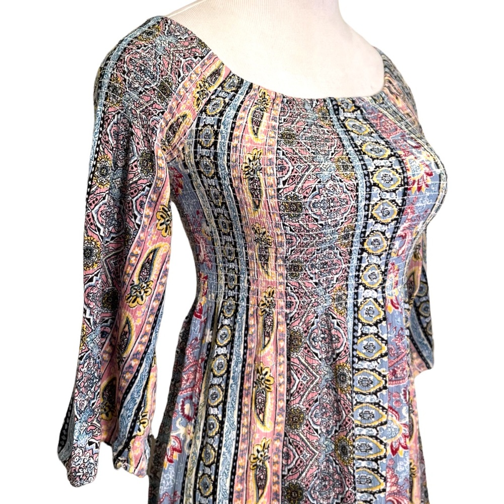 Smocked Bodice Mini Dress - Picture 3 of 8